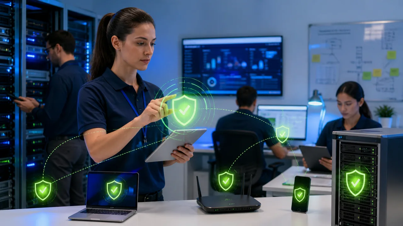 Técnica acompanha atualizações seguras em computadores e servidores de uma empresa