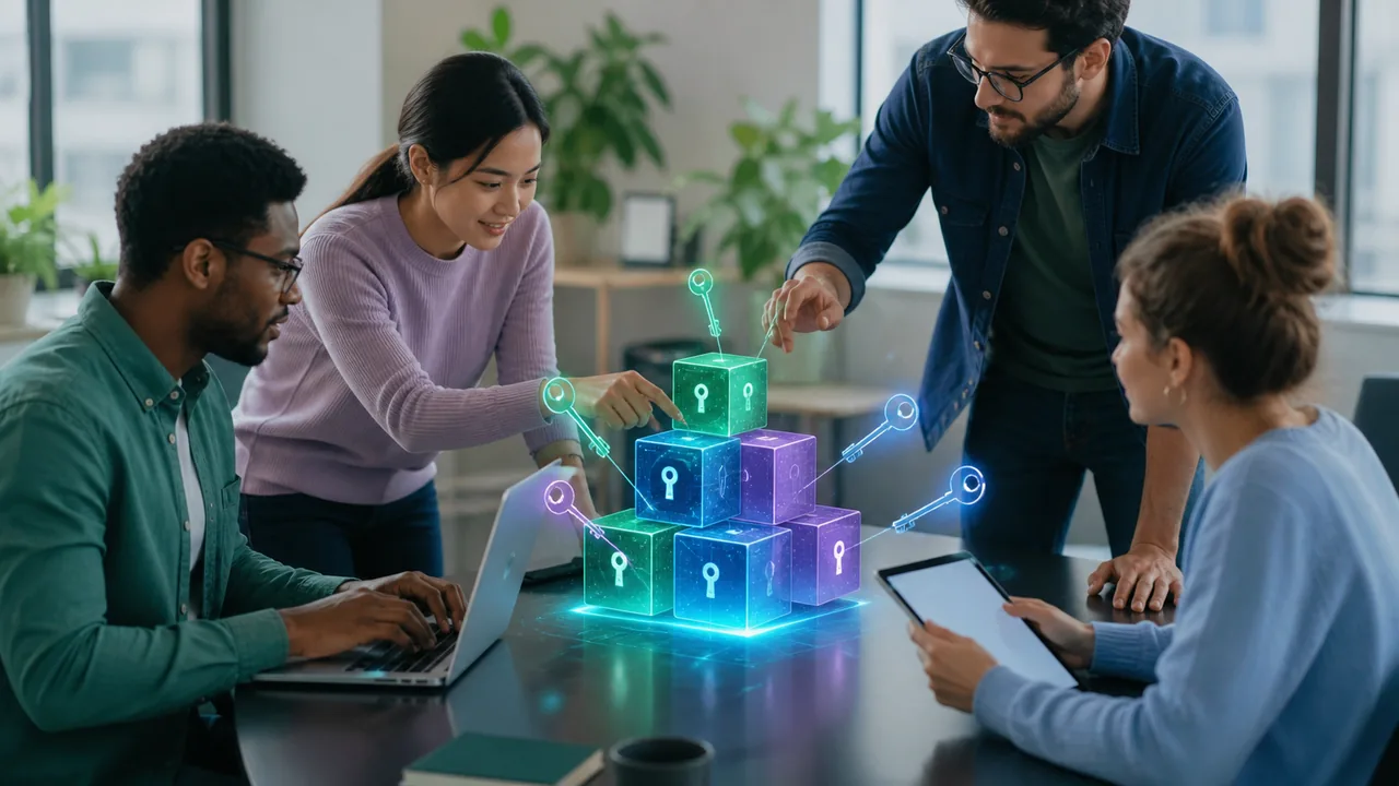 Equipe organiza contas individuais em um cofre digital de senhas