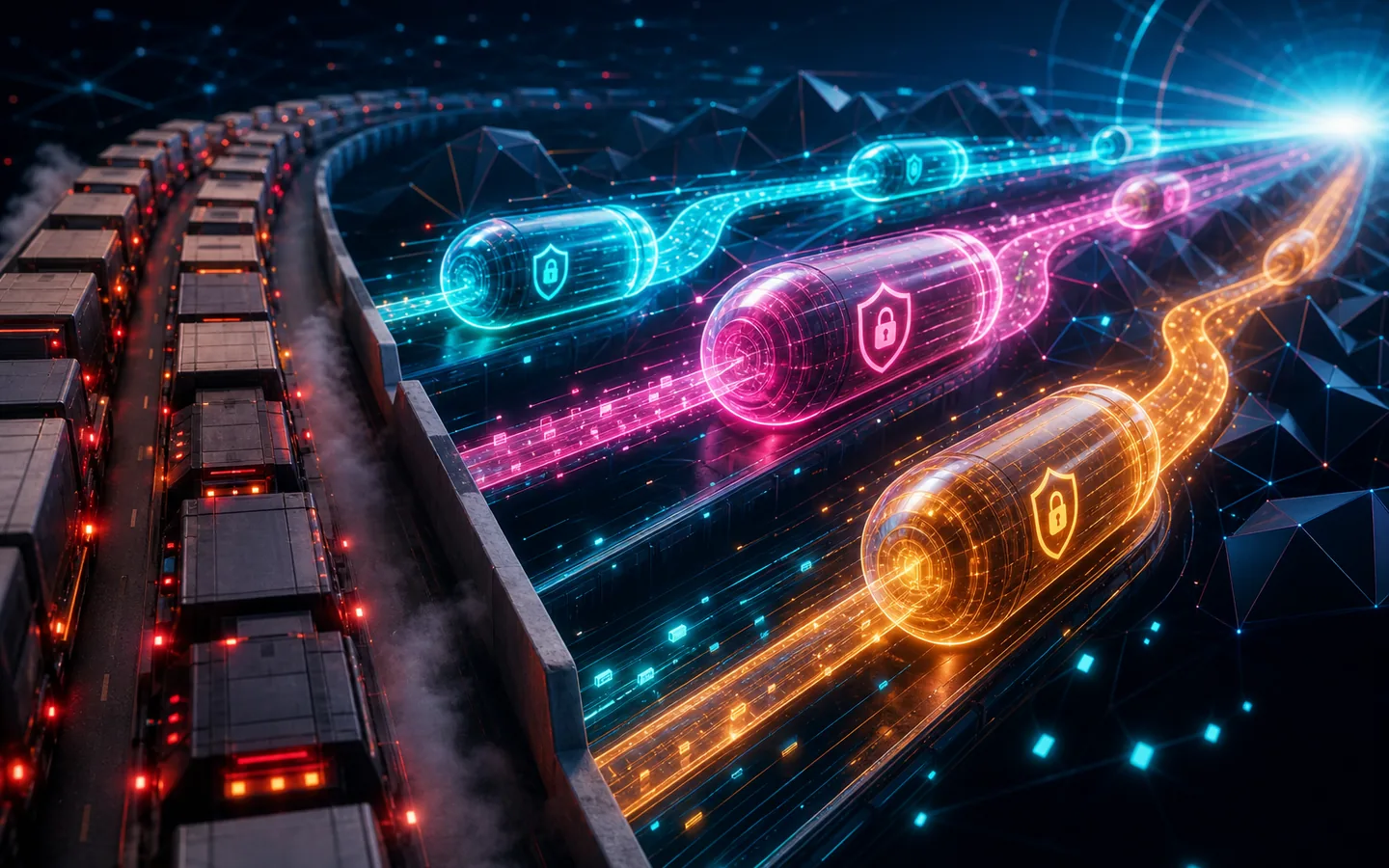 Pacotes de dados criptografados usando vias rápidas para contornar congestionamento